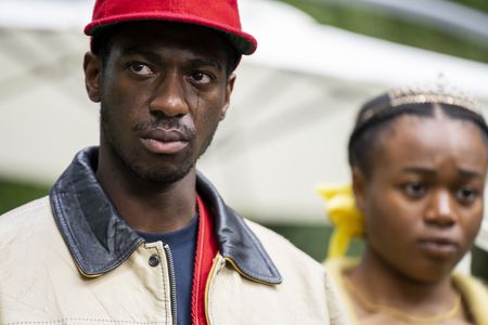 Bukky Bakray and Jorden Myrie in The Strays (2023)
