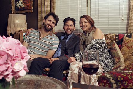Charlie David, Jacob York, and Rebecca Lines in Paternity Leave (2015)