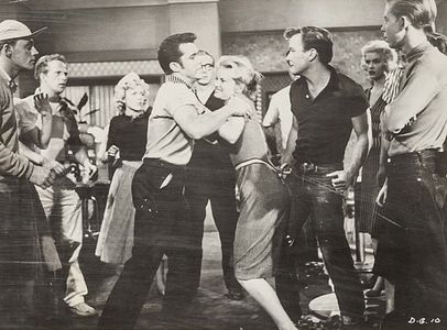 John Ashley, Dorothy Bruce, Frank Gorshin, Tommy Ivo, Carla Merey, and Fay Spain in Dragstrip Girl (1957)