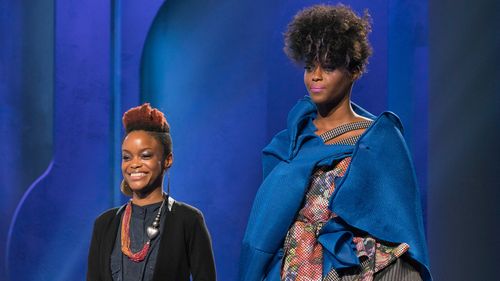 Monique Robinson and Batani-Khalfani in Project Runway (2004)