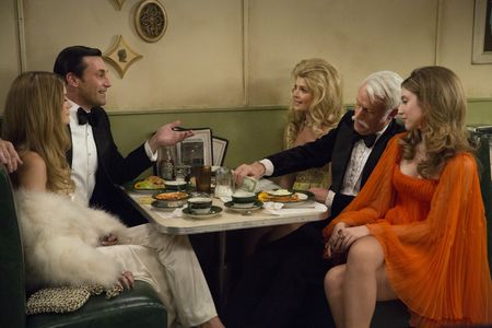 Jon Hamm, Maliabeth Johnson, and John Slattery in Mad Men (2007)
