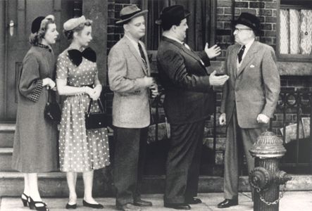 Jackie Gleason, Art Carney, Audrey Meadows, and Joyce Randolph in The Honeymooners (1955)