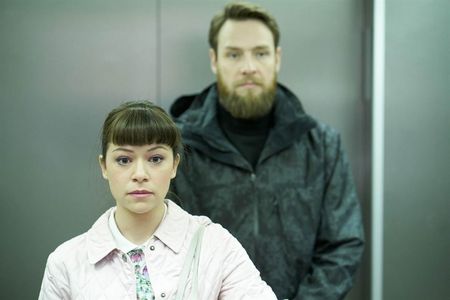 On set for Orphan Black with Tatiana Maslany