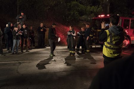 Jaina Lee Ortiz, Danielle Savre, and Grey Damon in Station 19 (2018)