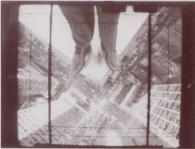 David, 38 stories up ... on the edge of the Wang Building, NYC. Commercial for Ford Explorer, Eye of the Eagle, German T