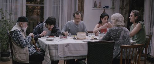 Goven Cheishvili, Berta Khapava, Merab Ninidze, Giorgi Tabidze, Tsisia Kumsishvili, and Giorgi Khurtsilava in My Happy F
