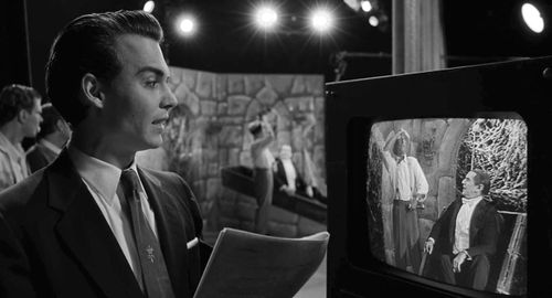 Johnny Depp, Martin Landau, and Bobby Slayton in Ed Wood (1994)