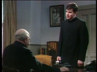 Daniel Abineri and Arthur Lowe in Bless Me Father (1978)