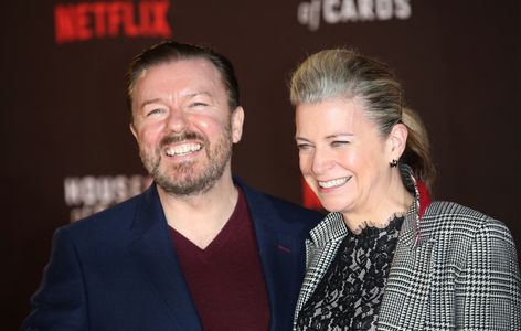 Jane Fallon and Ricky Gervais at an event for House of Cards (2013)