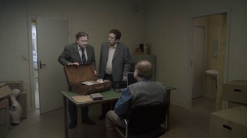 Holger Andersson and Nils Westblom in A Pigeon Sat on a Branch Reflecting on Existence (2014)