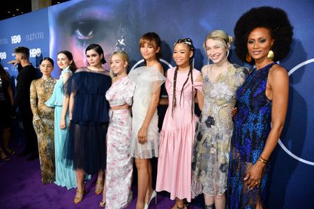 Nika King, Maude Apatow, Sydney Sweeney, Zendaya, Storm Reid, Alexa Demie, Barbie Ferreira, and Hunter Schafer at an eve