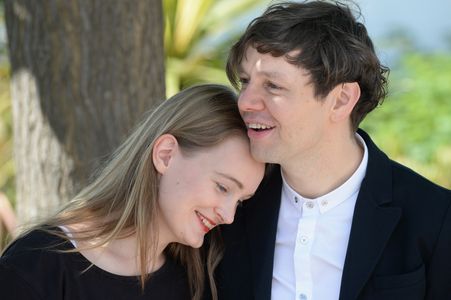 Christian Friedel and Birte Schnöink at an event for Amour Fou (2014)