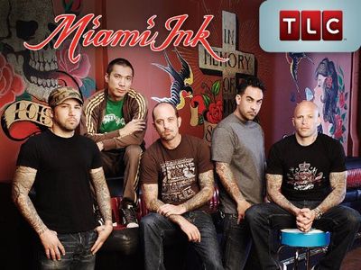 Yojiro Harada, Chris Nunez, Darren Brass, Ami James, and Chris Garver in Miami Ink (2005)