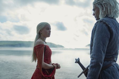 Theo Nate and Milly Alcock in House of the Dragon (2022)