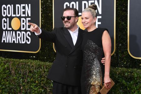 Jane Fallon and Ricky Gervais at an event for 2020 Golden Globe Awards (2020)