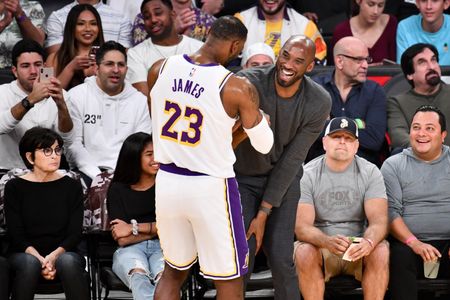 Kobe Bryant and LeBron James at an event for NBA (1954)