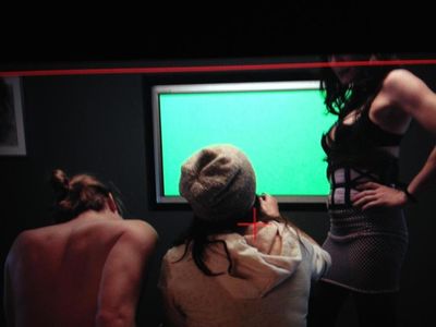 Dillon Tucker, Virginia Cassavetes and Heather Wahlquist on the set of 