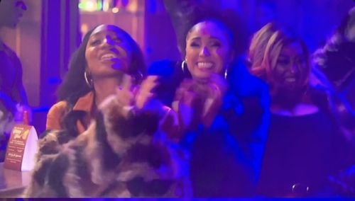 Stephanie George, Laura Buttle, and Queanna Réa Feather in A Black Lady Sketch Show (2022). Sketch entitled “Equally Jok