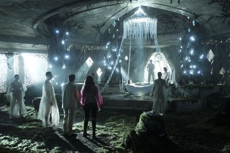 Candis Cayne, Trevor Einhorn, Summer Bishil, and Nikolai Witschl in The Magicians (2015)