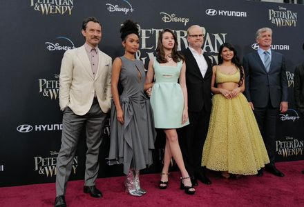 Jim Gaffigan, Ever Anderson, and Alyssa Wapanatâhk in Peter Pan & Wendy (2023)