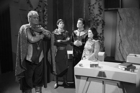 Sandy Fox, John de Lancie, Jim Gleason, and Lex Lang in Star Trek Continues (2013)