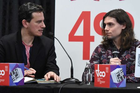 Vladimir Bilenjki at a press conference for Dad at 48th FEST in Belgrade