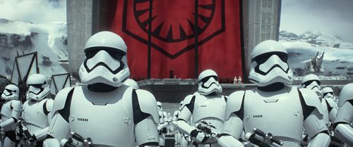 Rony Bridges, Mark Beautement, Domhnall Gleeson, Gwendoline Christie, and Steven F Thompson in Star Wars: Episode VII - 