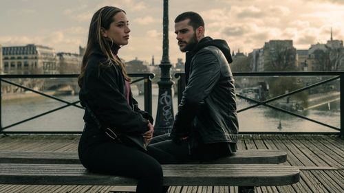 Asia Ortega and Álvaro Rico in Sky High (2023)