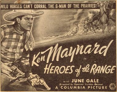 June Gale, Ken Maynard, and Tarzan in Heroes of the Range (1936)