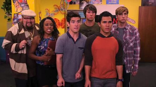 Kendall Schmidt, Carlos PenaVega, Tanya Chisholm, Stephen Kramer Glickman, James Maslow, and Logan Henderson in Big Time