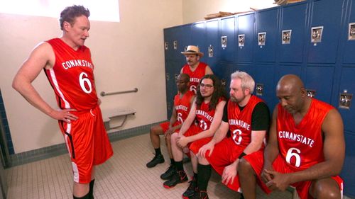 Conan O'Brien, Richie 'La Bamba' Rosenberg, Pierre Bernard Jr., and Aaron Bleyaert in Conan (2010)