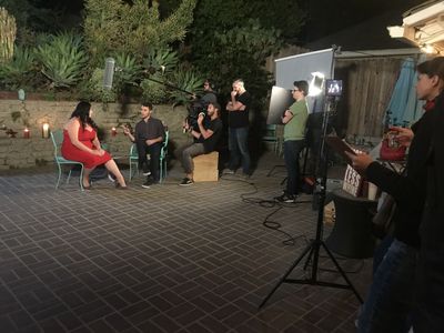 Behind the scenes shot from Emily Kirk's short, Happenstance