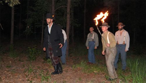 Greg French, Chris Payne, Stephen Dixon, William Mahnken, Aaron Kendall Pridemore....about to kill Maggie (on the set of