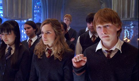 Rupert Grint, Matthew Lewis, Emma Watson, Oliver Phelps, and Katie Leung in Harry Potter and the Order of the Phoenix (2