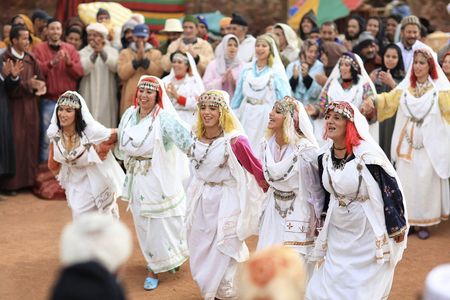 Biyouna, Sabrina Ouazani, Leïla Bekhti, and Hafsia Herzi in The Source (2011)
