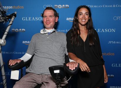 Steve Gleason and Michel Varisco-Gleason at an event for Gleason (2016)