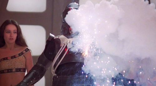 Hélène Chauvin and Judd Hamilton in Starcrash (1978)