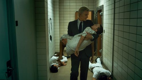 Matthew Modine and Millie Bobby Brown in Stranger Things (2016)