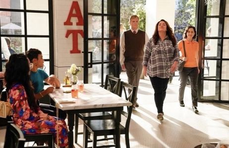 Still of Carly Hughes, Ali Wong, Jerry Lambert, Katy Mixon and Julie Meyer in American Housewife and The Battle for Seco