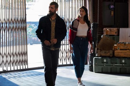 Tiffany Lonsdale and Carter Hudson in Snowfall: Departures (2022)