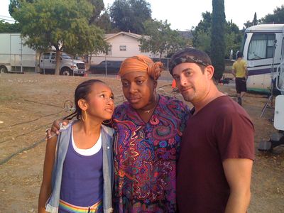 Jeremy Gordon with Sydney Park & Kelly Park on the set of SPORK.
