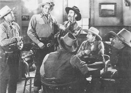 Al Bridge, James Ellison, George 'Gabby' Hayes, Al Hill, and Jim Mason in Call of the Prairie (1936)