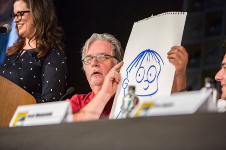 Matt Groening and Allie Goertz at an event for Disenchantment (2018)