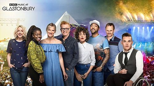 Chris Evans, Lauren Laverne, Jo Whiley, Mark Radcliffe, Annie Mac, and Clara Amfo in Glastonbury 2016 (2016)
