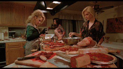 Karen Black, Ava Fabian, and Kristine Rose in Auntie Lee's Meat Pies (1992)