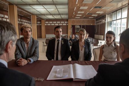 Samson Selim, Anamaria Marinca, Vladimir Tintor, Goran Stolevski, and Sara Klimoska in Housekeeping for Beginners (2023)