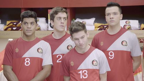 Paulo Sánchez Lima, Fausto Bengoechea, Federico J. Gurruchaga, and Sebastián Athié in Once: Episodio 135 (2018)