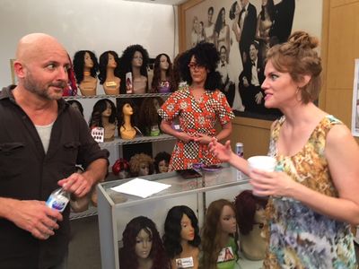 on the set of Mall Santa w Jeff Wyatt Wilson Carla Hall and Elisabeth Donaldson