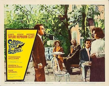 Katharine Hepburn, Elizabeth Taylor, Montgomery Clift, Albert Dekker, and Gary Raymond in Suddenly, Last Summer (1959)