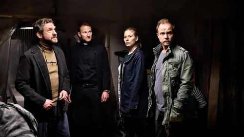 Still of Maximilian Dirr, Johannes Zeiler, Nora von Waldstätten and Matthias Koeberlin in Die Toten vom Bodensee